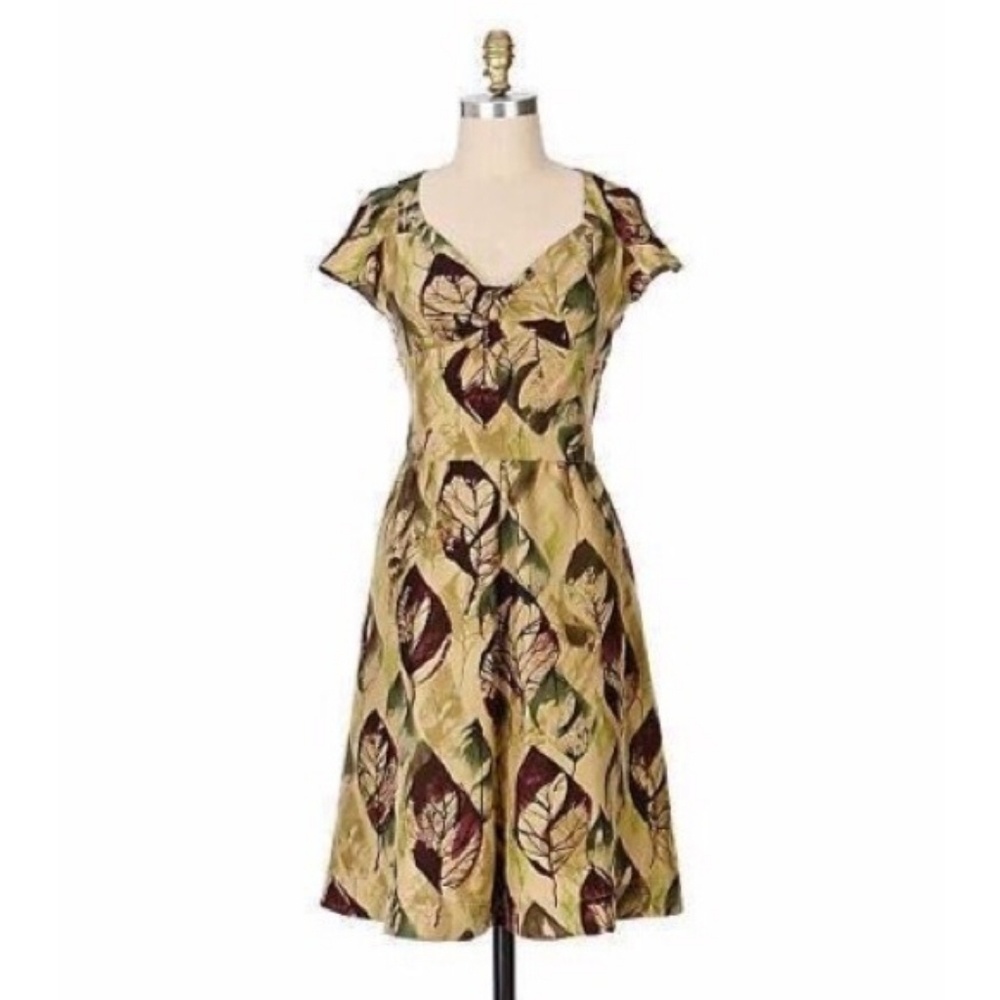 Anthropologie Viola Rain Soaked dress silk size 6